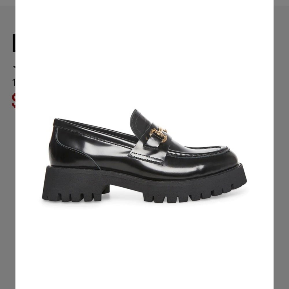 Steve Madden Lando Black Leather Loafers
